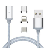 Metal Braided Premium Quality Magnetic Charging Cable (3 in 1)